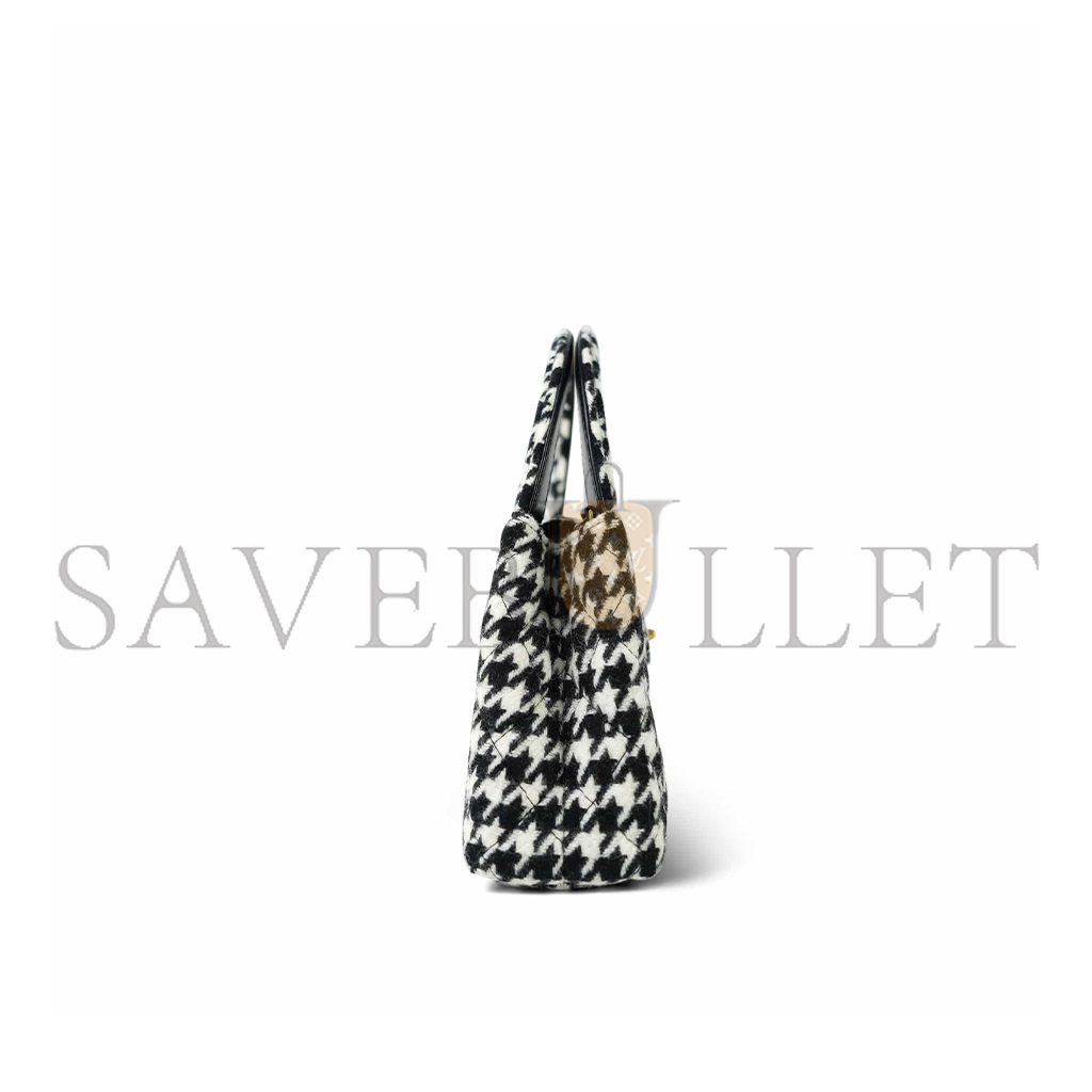 Ch*el master tweed houndstooth quilted nano kelly shopper (19*13*7cm)